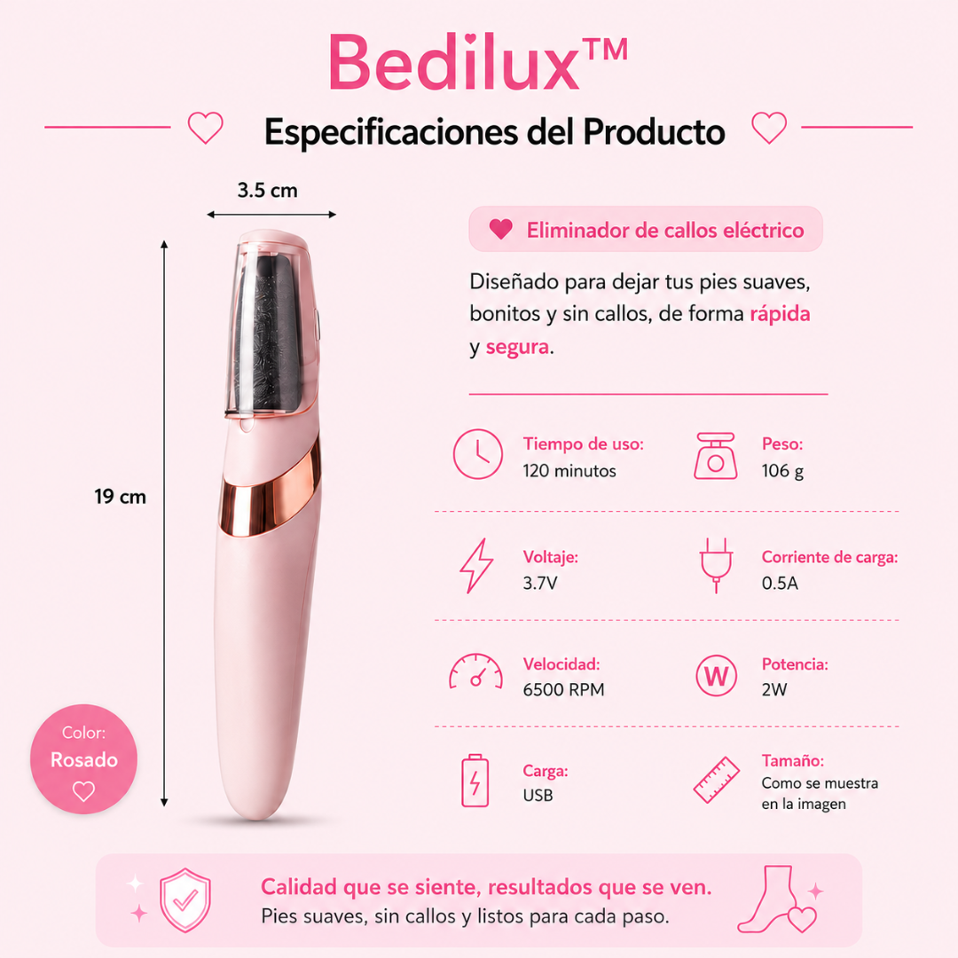 Bedilux™ Oficial | Eliminador de callos eléctrico